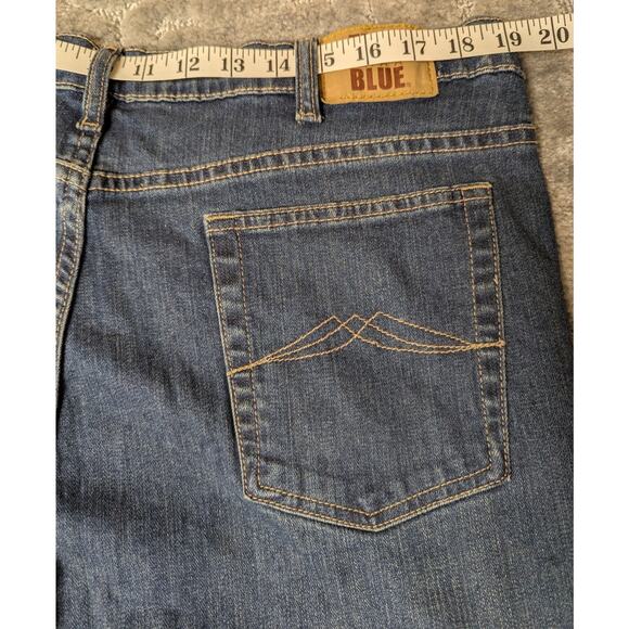 Full Blue Jeans MENS 40x32 Relaxed Fit Dark Wash Straight Leg Stretch Dress Work - Picture 5 of 7